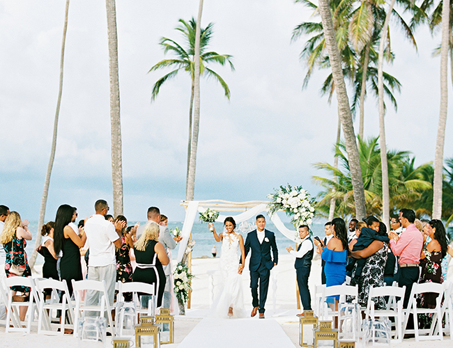 Pink and Gold Beach Wedding in Punta Cana