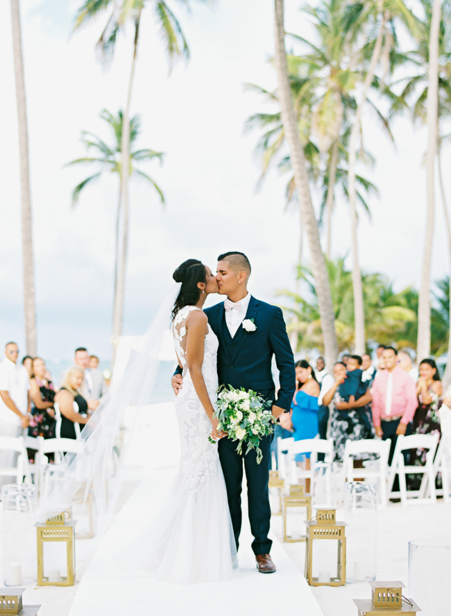 Pink and Gold Beach Wedding in Punta Cana