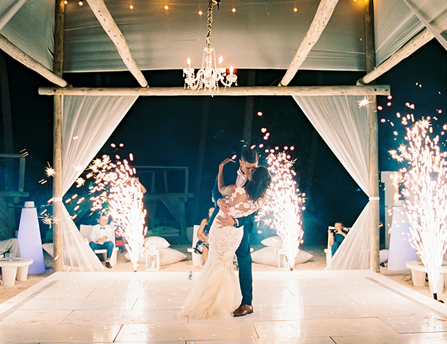 Pink and Gold Beach Wedding in Punta Cana