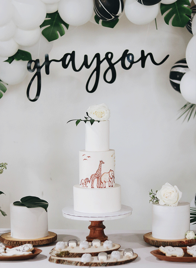 jungle baby shower cake