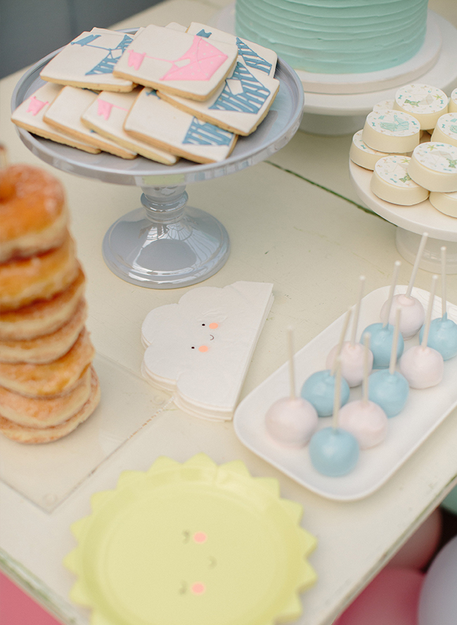 Pastel Baby Shower, peach and blue baby shower, nautical baby shower details