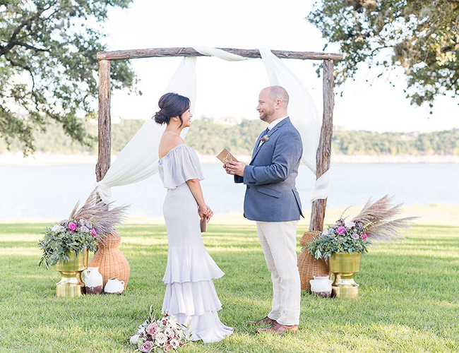 Lavender Lakefront Vow Renewal