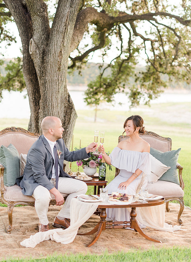 Lavender Lakefront Vow Renewal