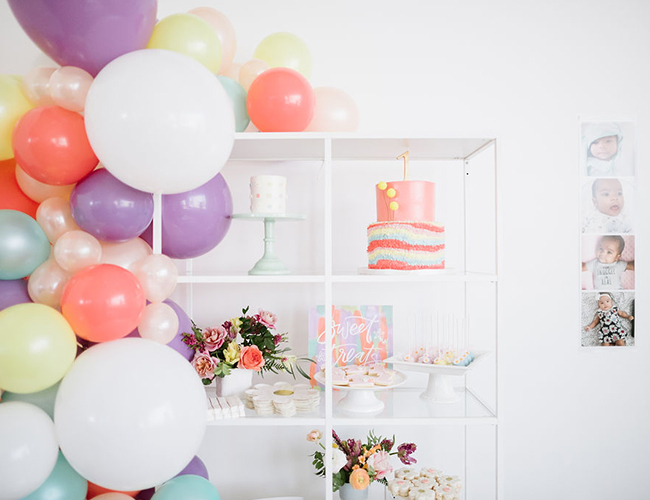 oh joy, colorful first birthday party