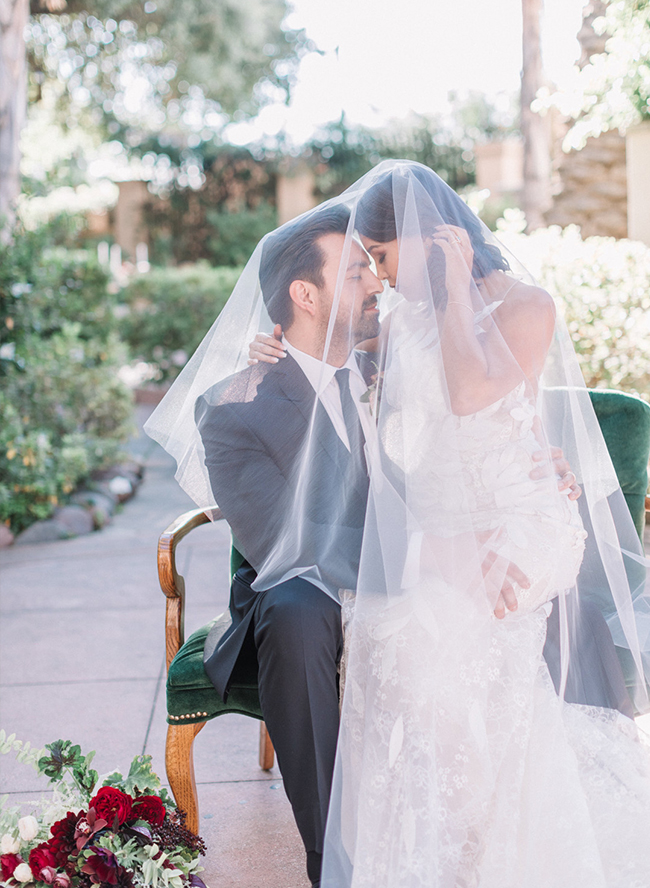 Jewel Tone Wedding, oscar de la renta wedding dress