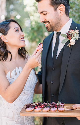 Jewel Tone Wedding, oscar de la renta wedding dress