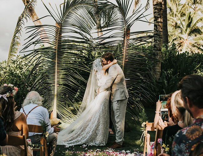 Waimea Valley wedding, boho wedding