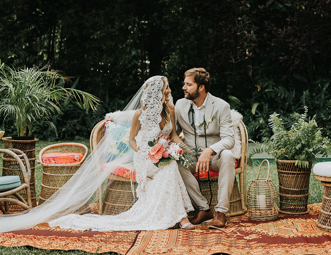 Waimea Valley wedding, boho wedding