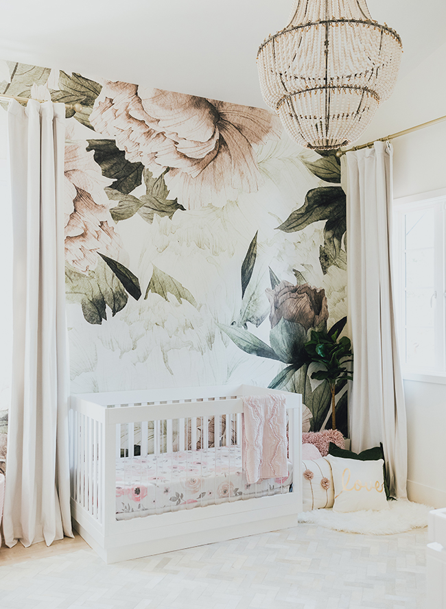 floral wallpaper nursery, Jessi Mallay