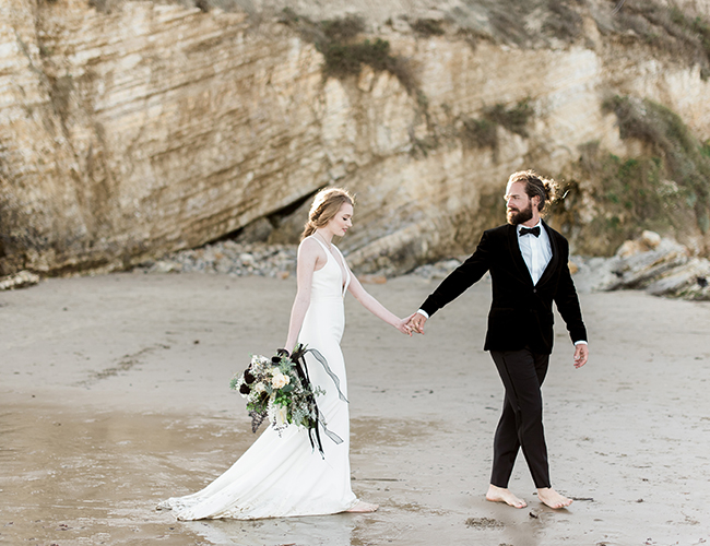 Black tie beach sales wedding