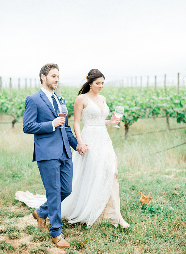 Blue and Orange Wedding, Vista Hills Vineyard Wedding