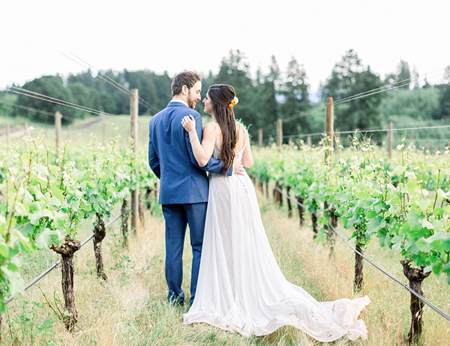 Blue and Orange Wedding, Vista Hills Vineyard Wedding