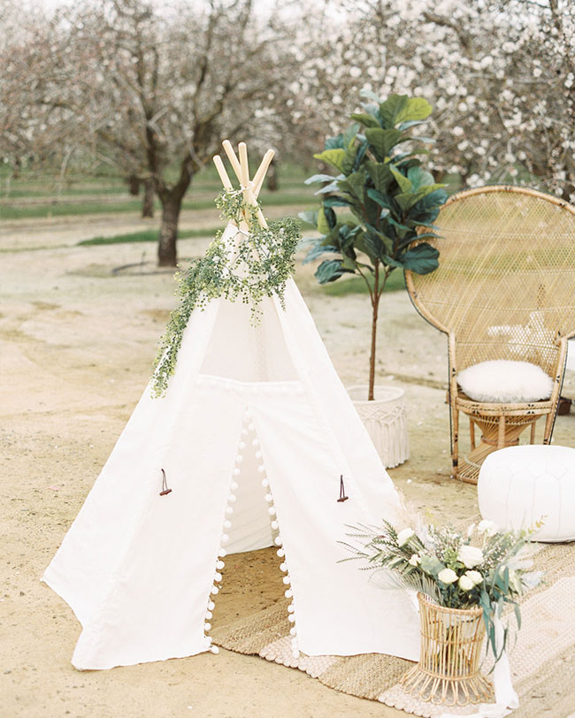 Bridal Inspiration in an Almond Orchard