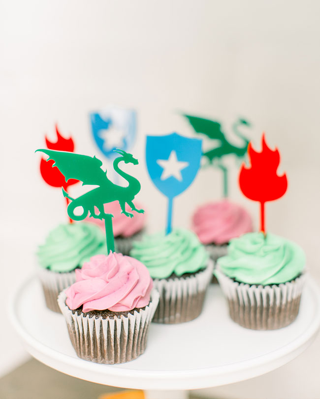 Colorful Kids' Dragon Party, Dragon Cake, Dragon Cupcakes