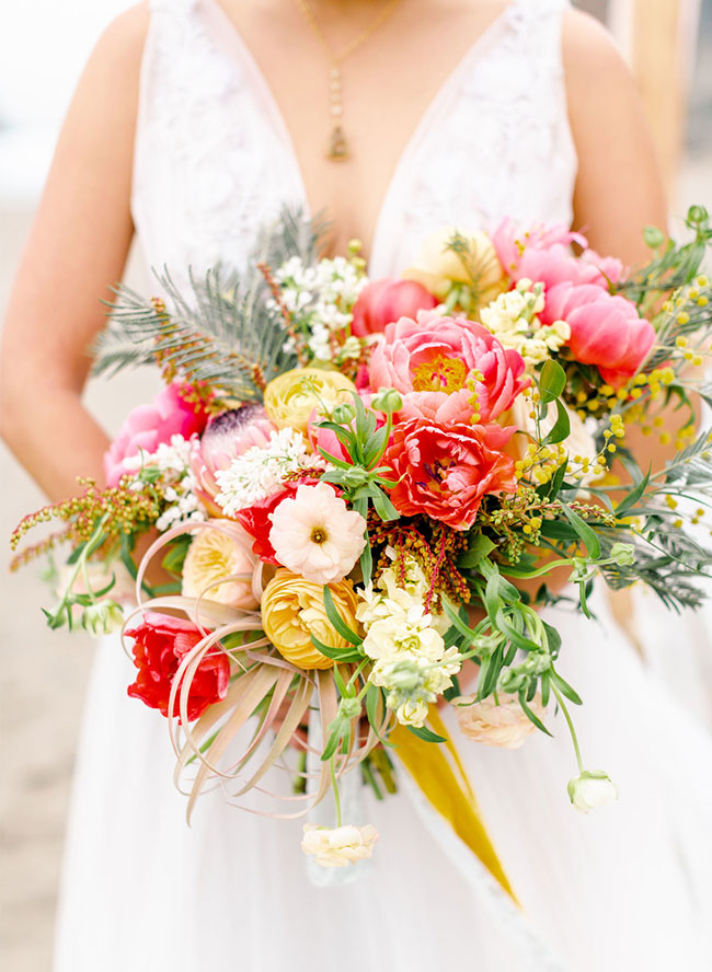 Living Coral Wedding Inspiration , Seaside Wedding in San Francisco