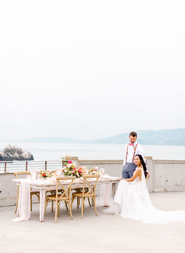 Living Coral Wedding Inspiration , Seaside Wedding in San Francisco