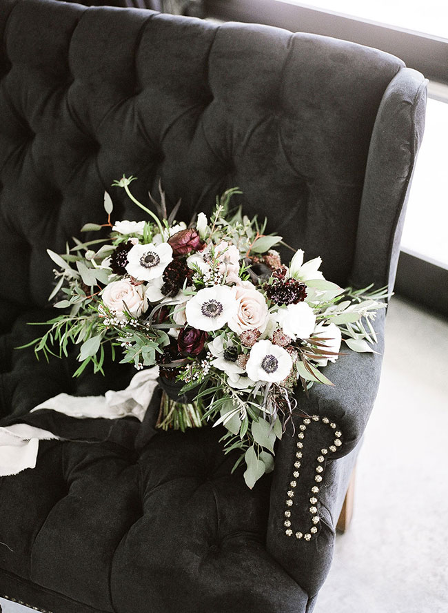 A Chic Matte Black Barn Wedding with Greenery - Inspired by This