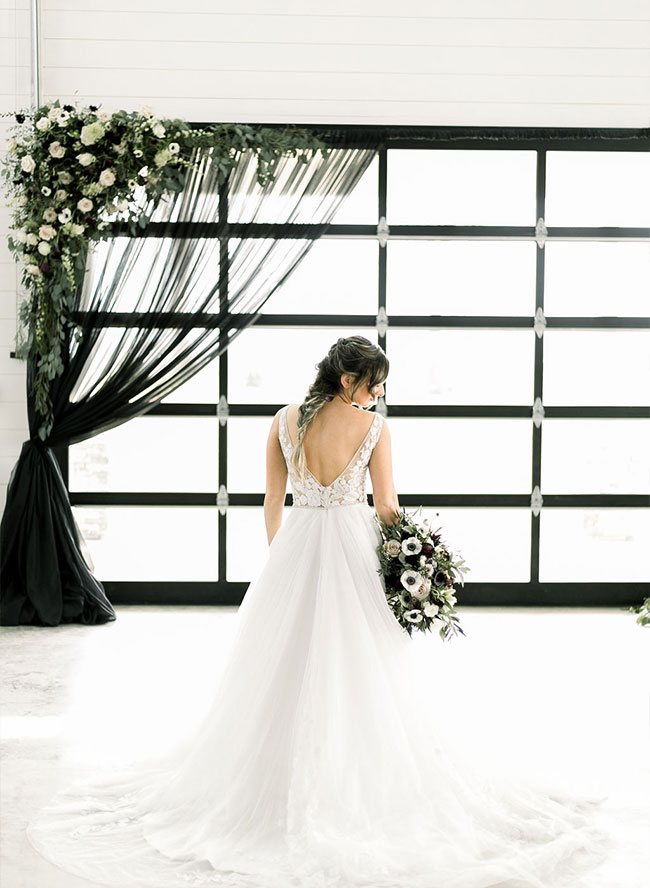 A Chic Matte Black Barn Wedding with Greenery - Inspired by This