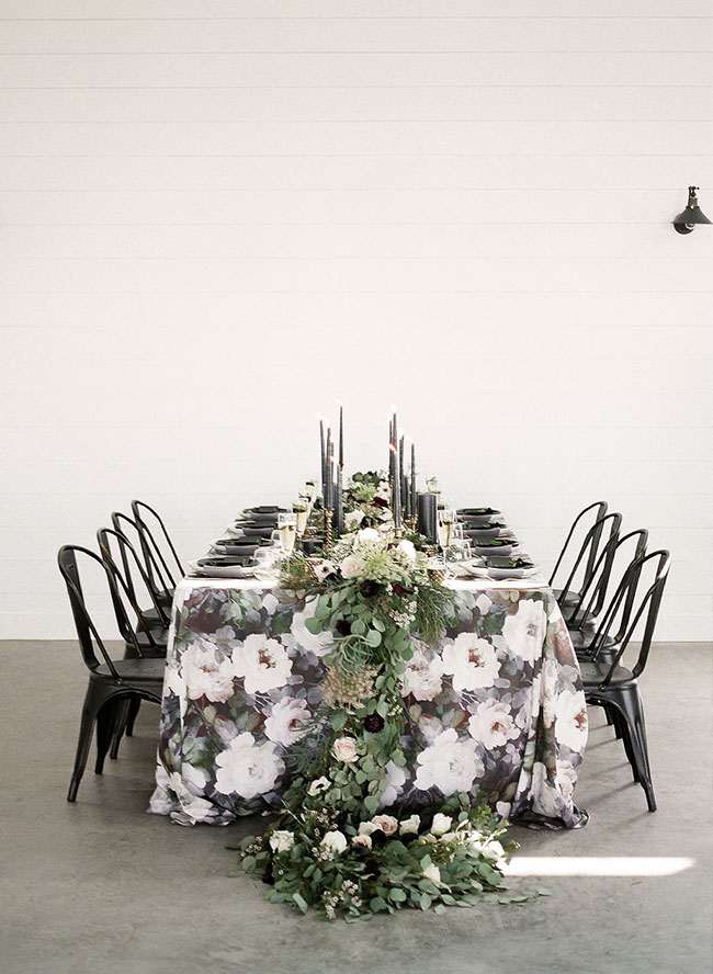 A Chic Matte Black Barn Wedding with Greenery - Inspired by This