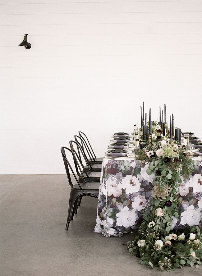 A Chic Matte Black Barn Wedding with Greenery - Inspired by This