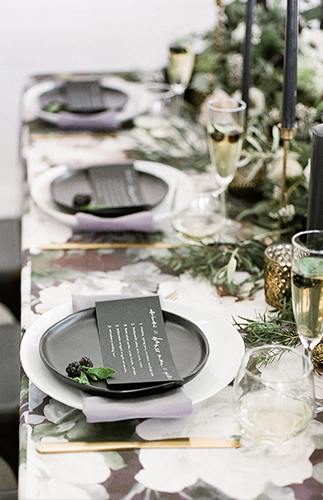 A Chic Matte Black Barn Wedding with Greenery - Inspired by This