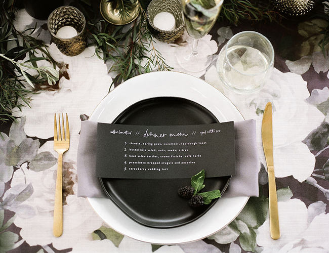 A Chic Matte Black Barn Wedding with Greenery - Inspired by This