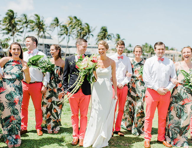 Coral groomsmen outlet attire