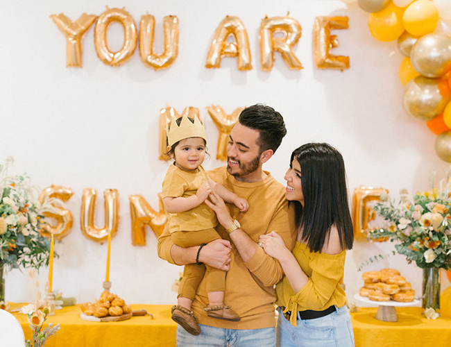 Gold Sunshine Themed Birthday, You Are My Sunshine backdrop