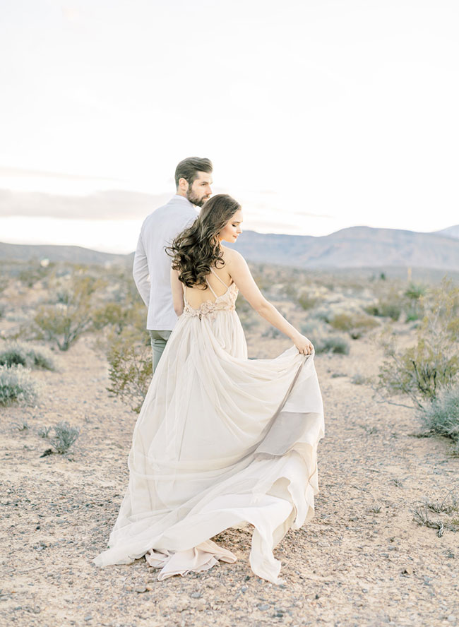 Red Rock Canyon Elopement, blush and mauve wedding