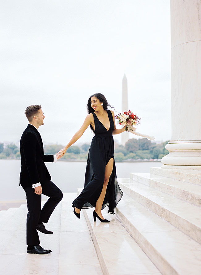 Washington D.C. Engagement Photos at The Jefferson Memorial - Inspired by This