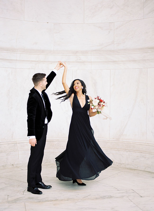 Washington D.C. Engagement Photos at The Jefferson Memorial - Inspired by This