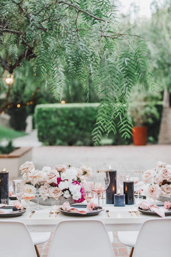 pink modern wedding