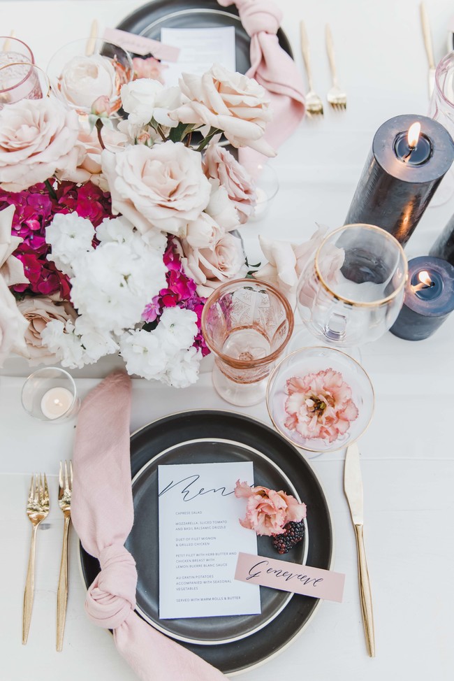 pink modern wedding