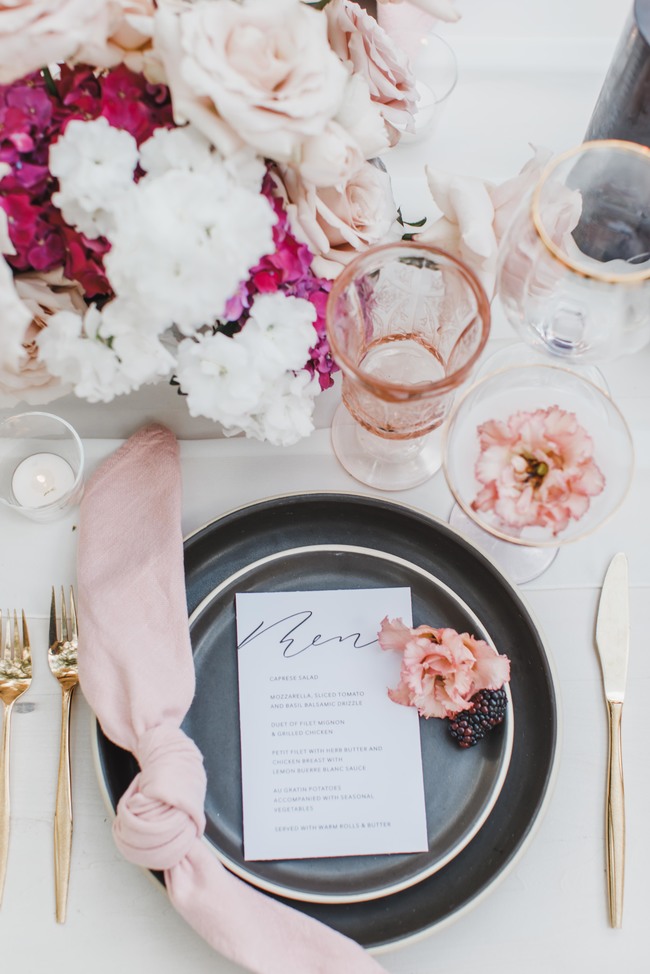 pink modern wedding