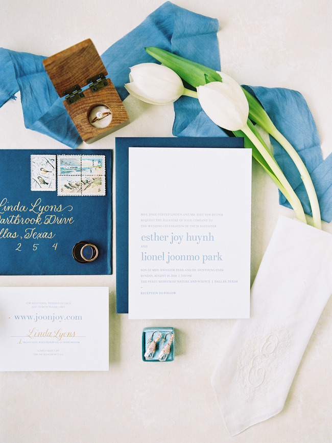 minimal blue wedding