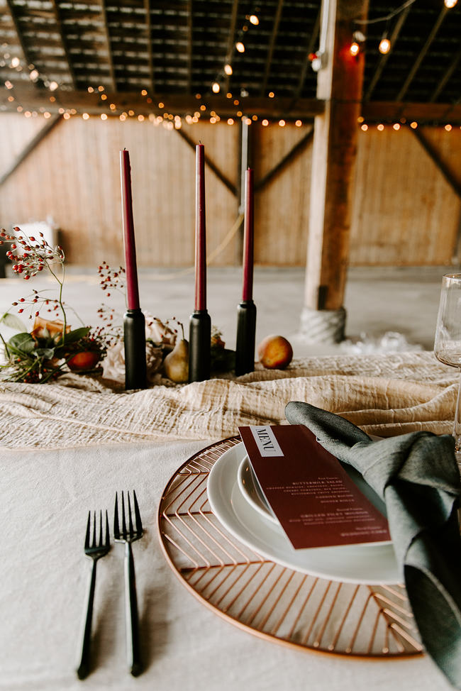 Moody & Minimalist Barn Wedding Inspiration - Inspired by This