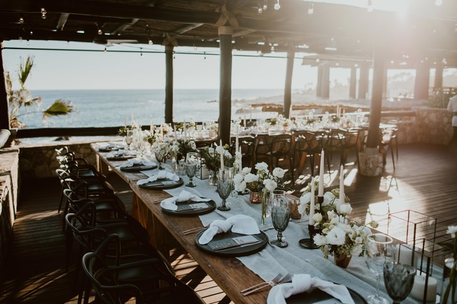 Chic monochromatic wedding in Los Cabos - Inspired by This