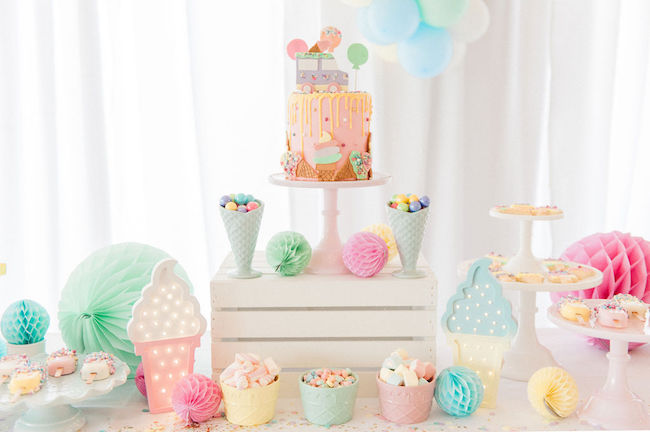 Pretty Pastel Ice Cream Birthday Party  Girl birthday decorations, Ice  cream birthday party theme, Ice cream birthday party