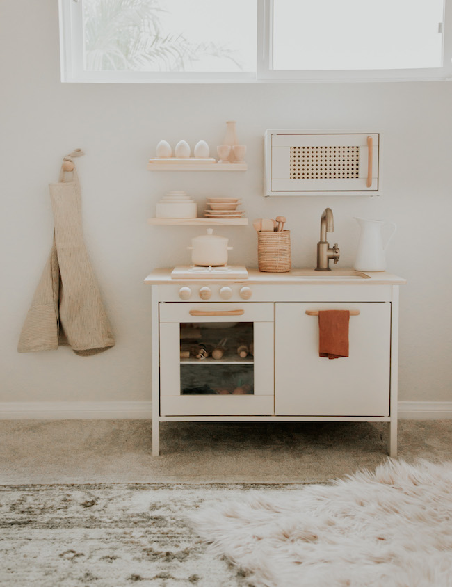 personalised modern wooden play kitchen