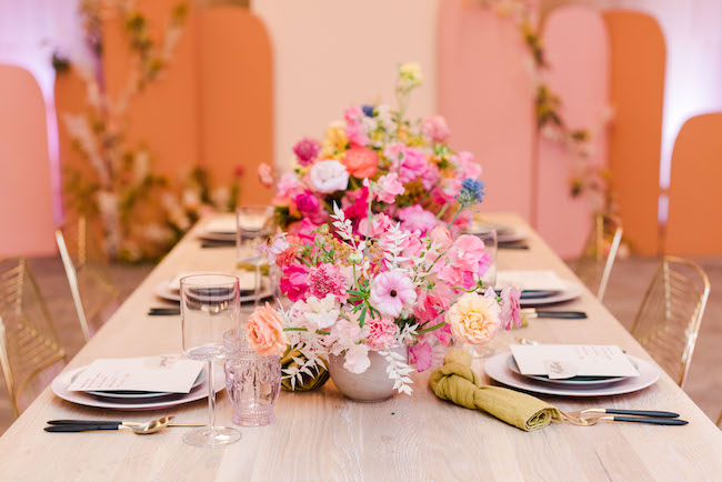 Colorful Mid-Century meets Modern Wedding Inspiration at the W Hotel - Inspired by This