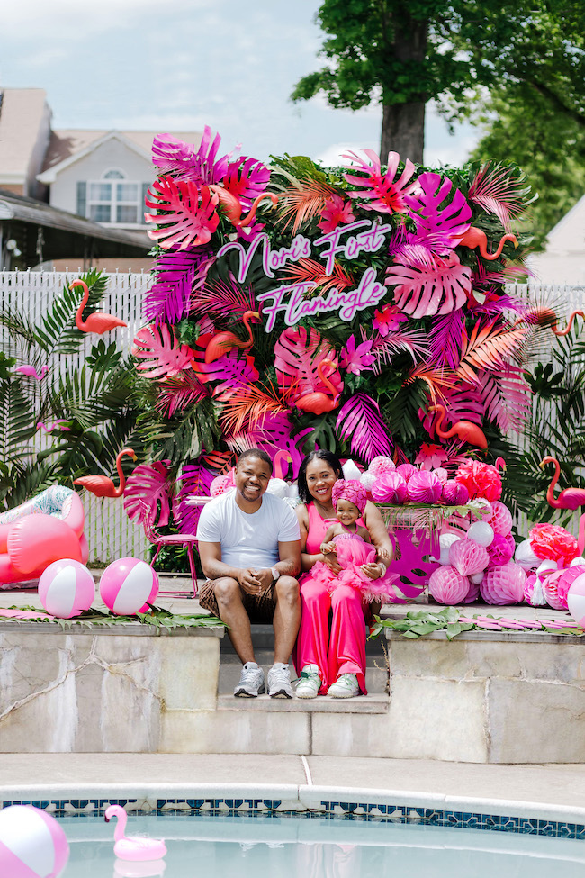 Flamingo themed 2025 party dress