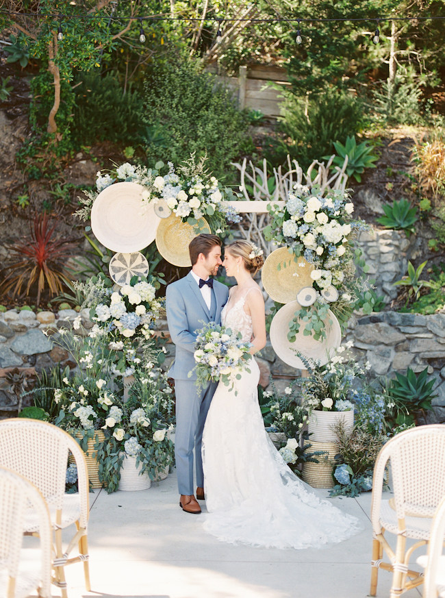 Light blue hotsell boho wedding dress