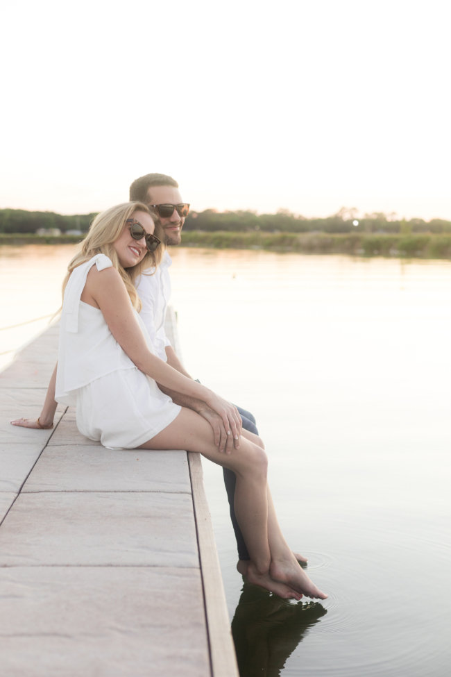 Lakeside Boat Dock Engagement Shoot