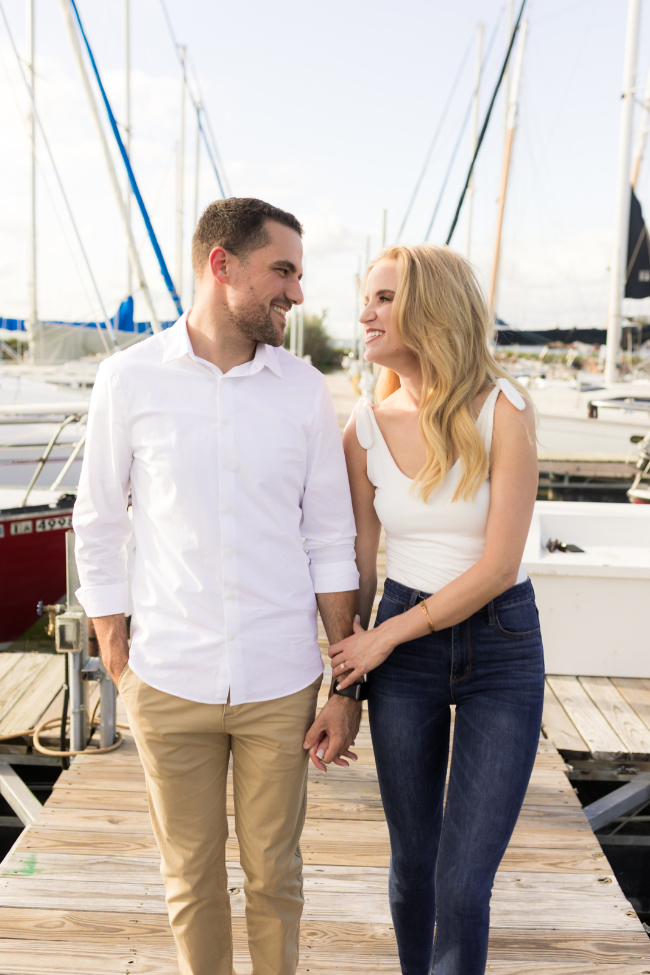 Lakeside Boat Dock Engagement Shoot