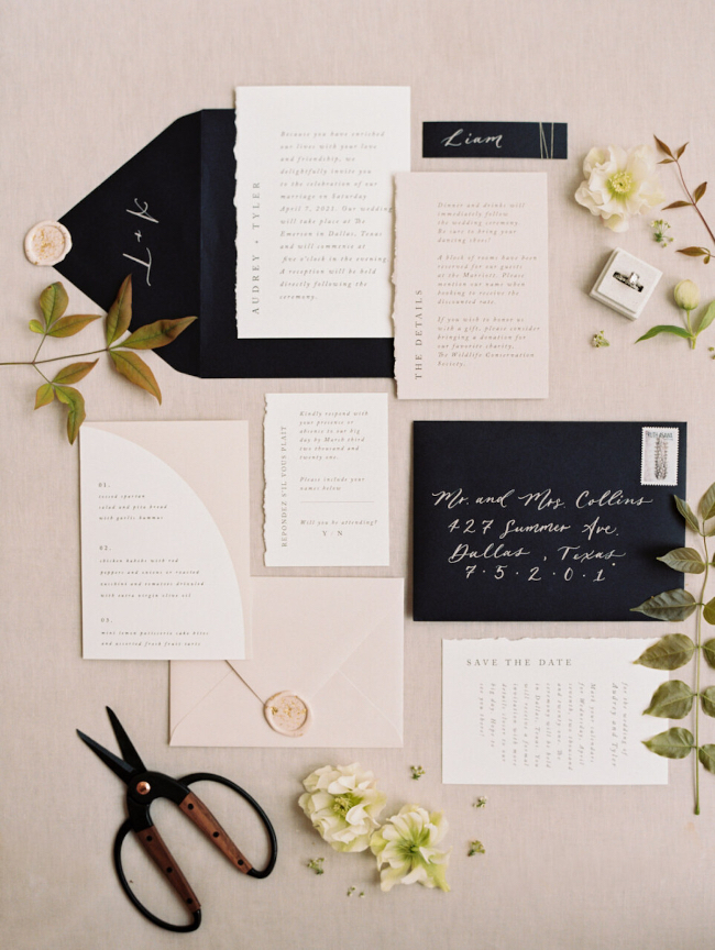 Elegant Black & White Dallas Wedding Shoot